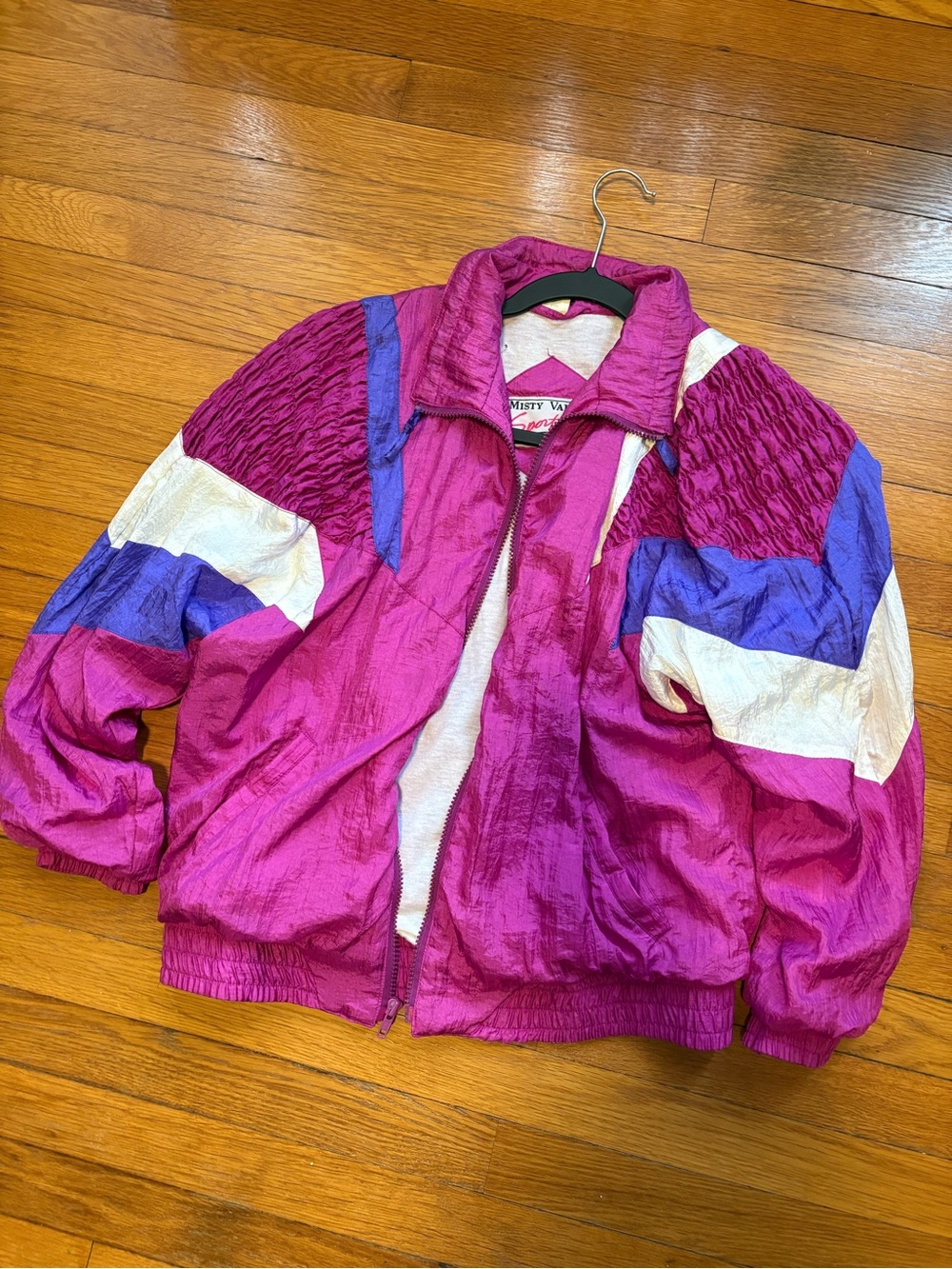 Bold Fuchsia Colorblock Bomber Jacket